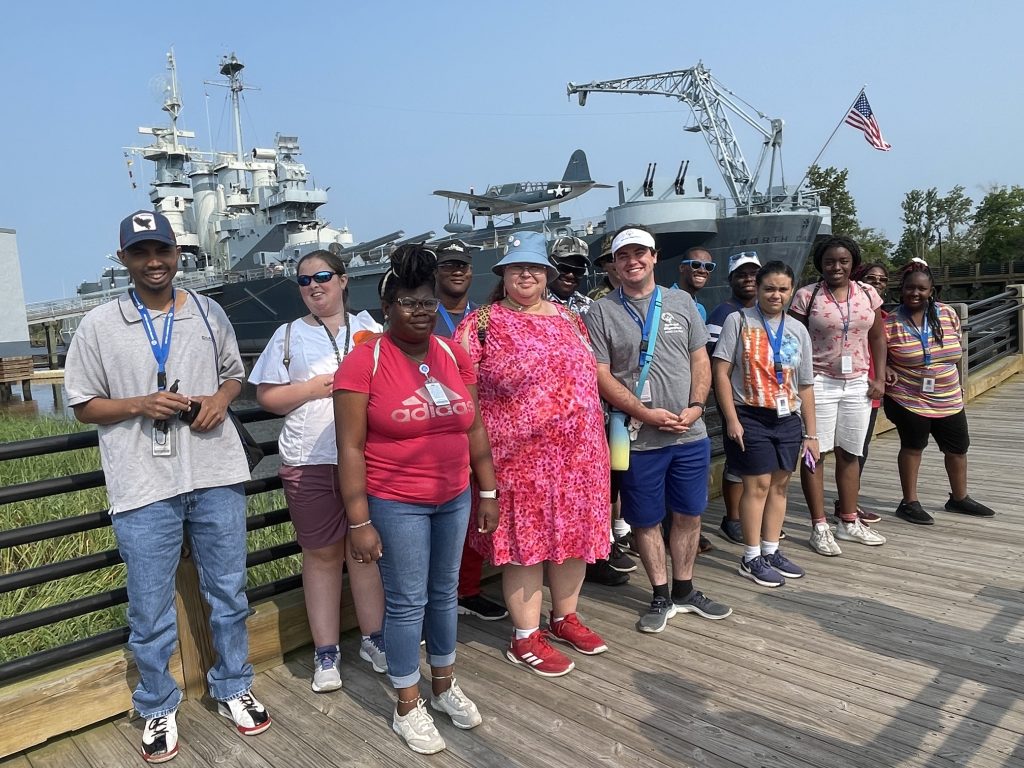 Students visiting the USS NC Battleship in Wilmington, NC