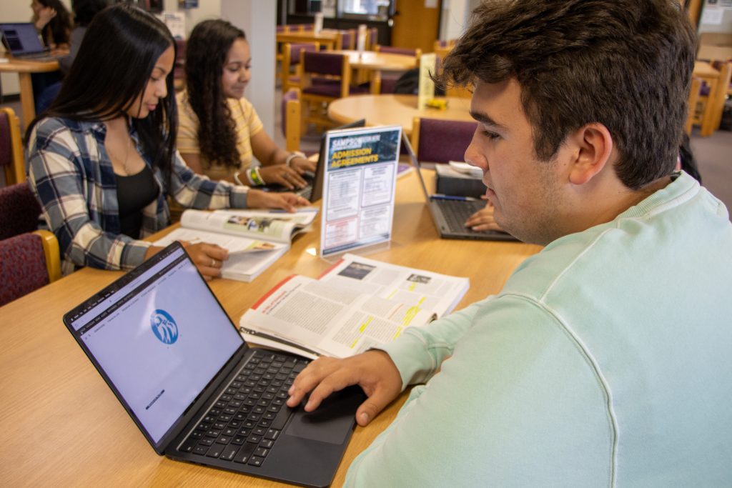 Student working on computer