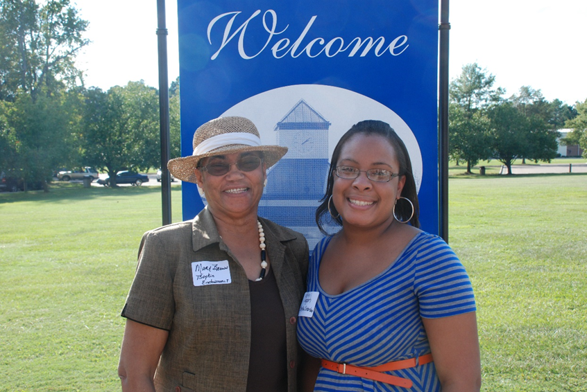 Pictured in 2012, Mrs. Mary Boykin Brown poses with a Boykin Family Scholarship recipient at SCC’s annual Scholar-Donor celebration.