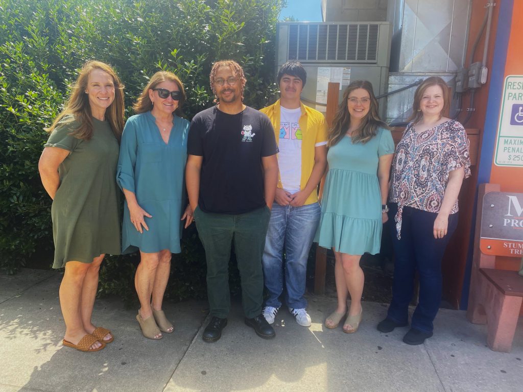 Amanda Raynor, SGA; Lisa Turlington, Foundation; Brett Feight, Advancement; Krista Lewis; Advancement, had the chance to meet newly elected student ambassadors (L) McKoy and Ibarra back in August.