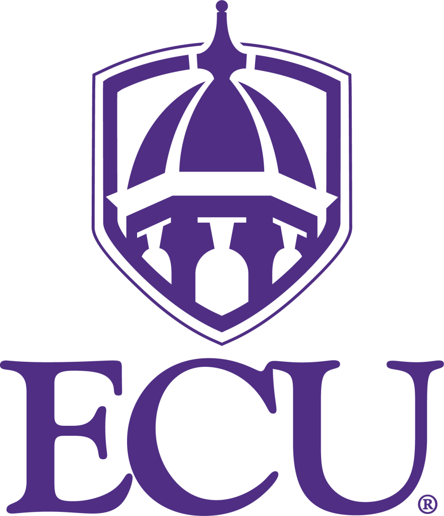 Stacked East Carolina University Logo in purple