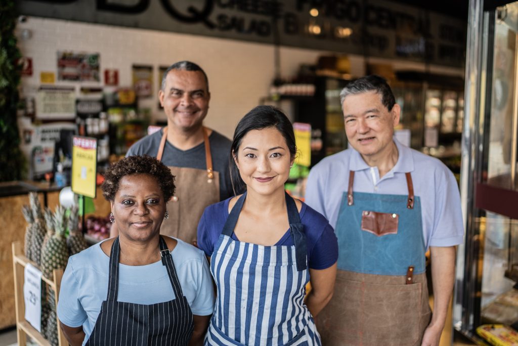 Portrait of a market's employees